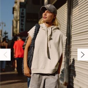 FP Movement For The Win Sleeveless Sweatshirt, Oatmeal Heather, Size S